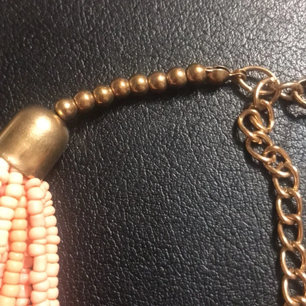 Julio b designer signed coral micro beaded necklace - Picture 5 of 6